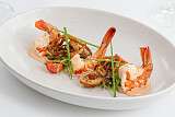 Vorspeise mit Crevetten schön angerichtet