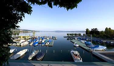 Aussicht Hafen Lachen