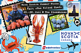 Karte von Nova Scotia mit vielen verschiedenen Food Bildern sowie einem Portrait von The Kilted Chef